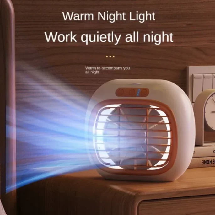Spray Mini Air Cooler Cooling USB Fan Conditioner With Colorful LED 5