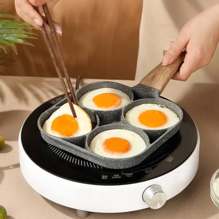4-in-1 Nonstick Pan, Cooking Fry Pan for Breakfast Breakfast Frying Pan, Nonstick Egg Frying Pan, 2