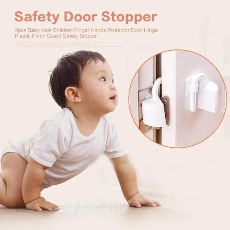 Door Stopper Baby Safety Hinge Guard, Finger Guard Baby Proofing Child Safety Foam Door Stoppers Kids Safety Finger Pinch Hinge Guard Protector 2