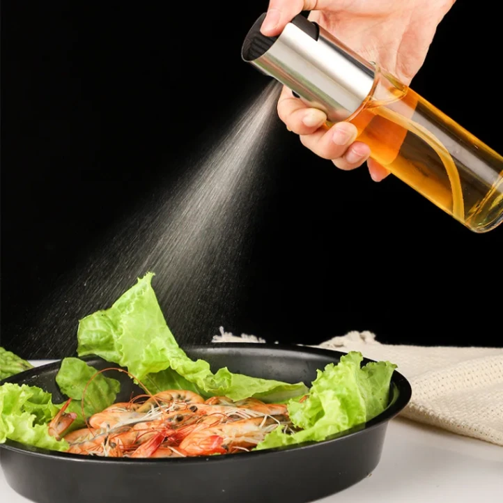 Edible Oil Spray Bottle 100ml, Portable Glass Oil Mister for BBQ, Air Fryer, Baking, Roasting, Grilling, Kitchen Gadgets 4
