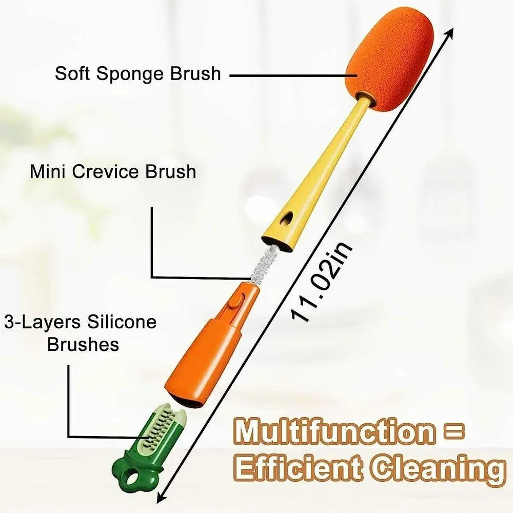 3 in 1 Multi Bottle Cleaning Sponge Brush 4