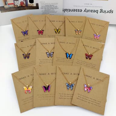 Trendy Butterfly Chain Pendant Necklace for Women - Necklaces for Girls Simple Fashion