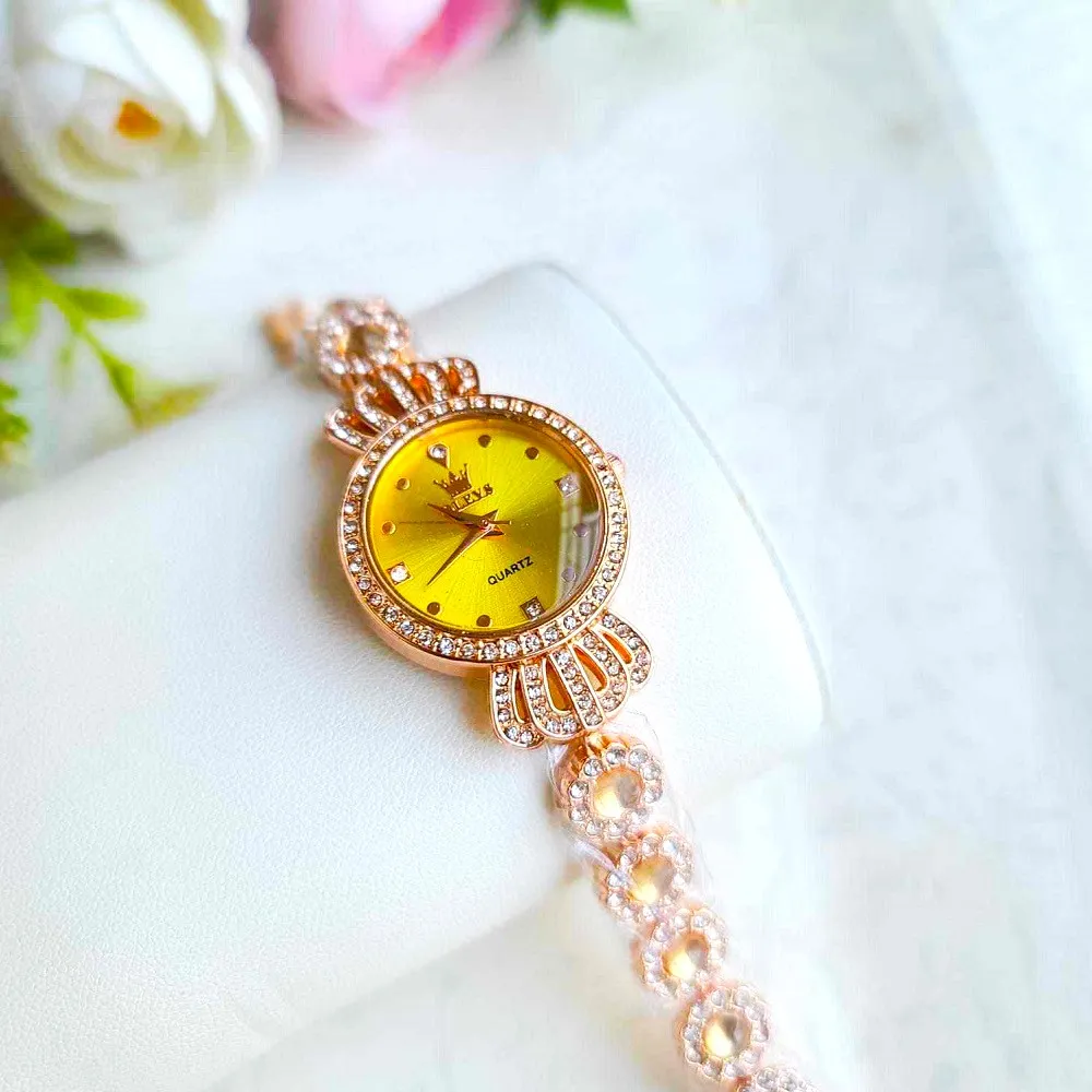 Luxury Diamond Ladies Quartz Wrist Watch Premium quality stylist colorful stone ladies watch 1
