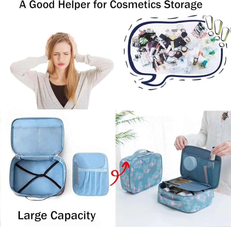 Women's Makeup Bag, Portable Cosmetic Travel Bag, Makeup Organizer Bag 3