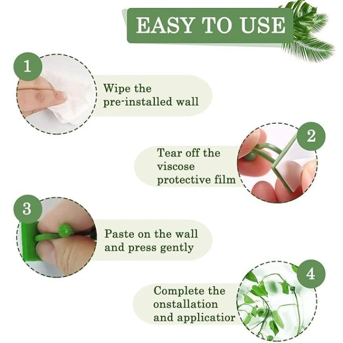 10 Pcs Plant Climbing Wall Clips, Self-Adhesive Vine Plant Climbing Fixing Clip Hook 3