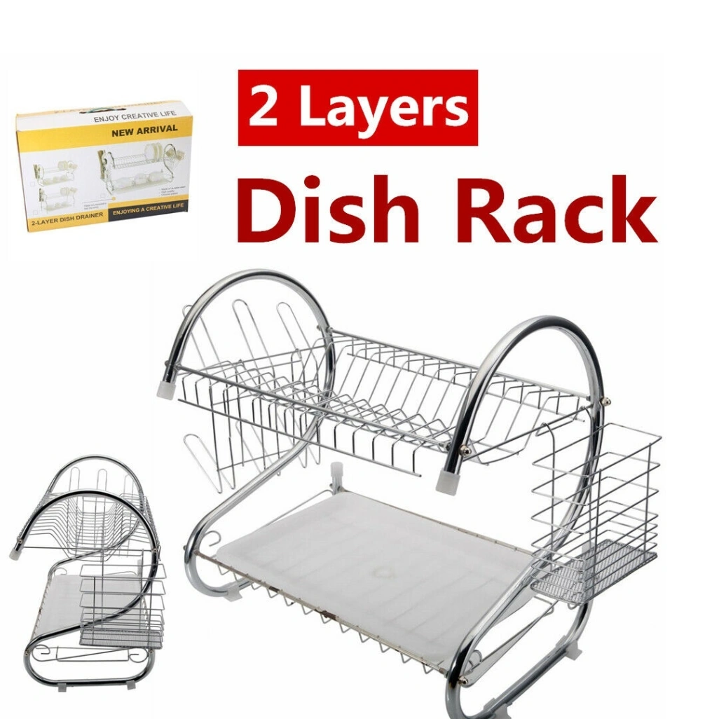 2 Layer Stainless Dish Drainer Rack 5