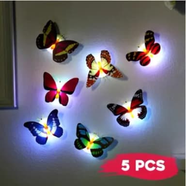 5 PCS Colorful luminous butterfly small night lamp flash simulation butterfly lamp Encounter