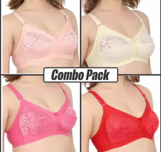 4 Pcs Best Quality Stylish & Stretchable Net Bra For Girls & good quality bra 2