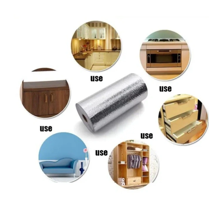 Kitchen oil resistant Sticker (Silver), Aluminum Foil Oil-Proof Sticker, Anti-fouling High-Temperature Self-Adhesive Wallpaper Wall Sticker 5