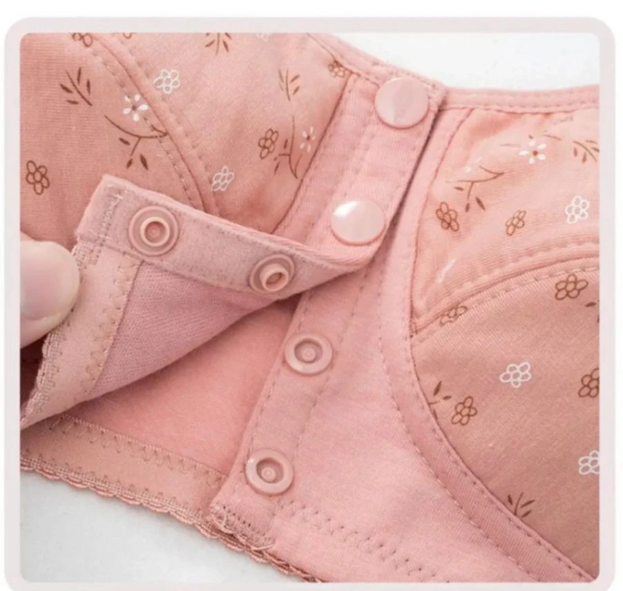 1 pcs Front Button Bra, Nursing Bra, Front Closure Bra, Women Yoga Sports Bra, Pure Cotton Ultra Soft Bra 5