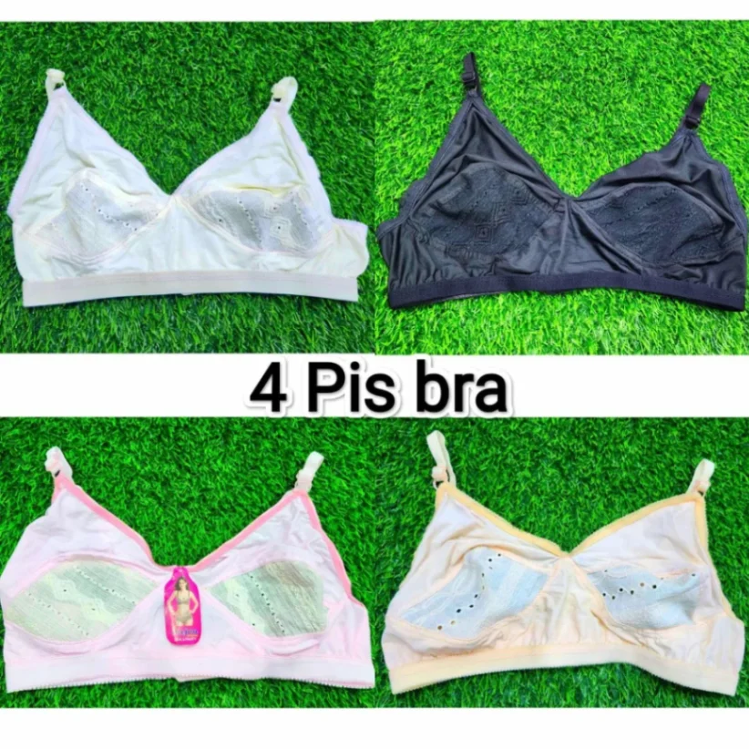 4 Pcs Best Quality Stylish & Stretchable Net Bra For Girls & good quality bra 3