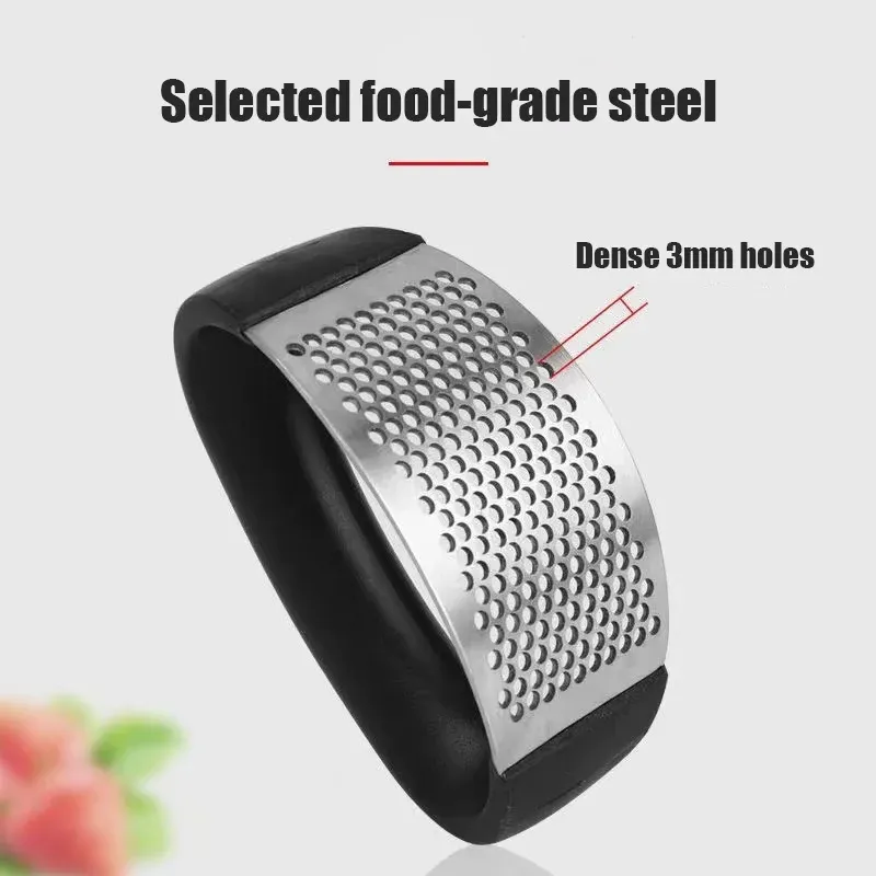 Garlic Press Chopper and Mincer, Stainless Steel Garlic Crusher Ginger Mincer Squeezer Press Chopper with Handle 5