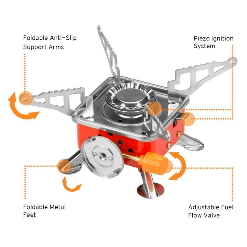 Portable Card Type Campaign Butane Gas Stove Burner 6