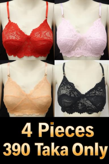 4Piece Comfortable Net Bra Soft Net Bra for Women good quality new style