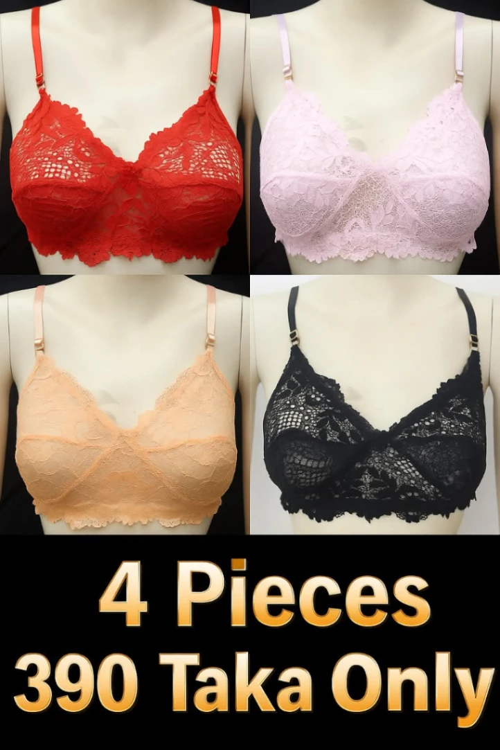 4Piece Comfortable Net Bra Soft Net Bra for Women good quality new style 2