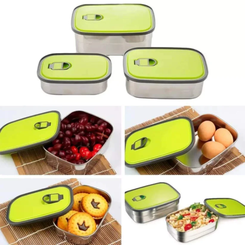 680ml Rectangle Stainless Steel Food Container/Lunch Box 1 pcs 4