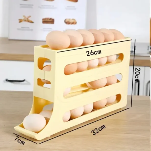 4-Tier Egg Holder for Fridge โ Auto-Rolling, Space-Saving Egg Dispenser with Large Capacity (Holds 30 Eggs)๐๐ฉ๐๐๐ ๐๐๐ฏ๐ข๐ง๐ ๐๐ ๐ ๐๐ข๐ฌ๐ฉ๐๐ง๐ฌ๐๐ซ 5