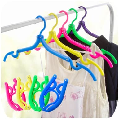6 pcs Foldable Travel Hangers, Portable Folding Clothes Hangers Cloth Hanger Rack Travel Accessories Foldable Clothes Drying Hanger