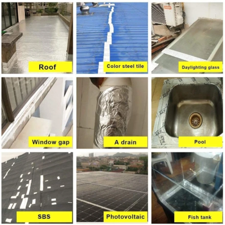 Aluminium Foil Tape, Super Waterproof Tape Butyl Rubber Aluminium Foil Tape for Roof Pipe Repair 6