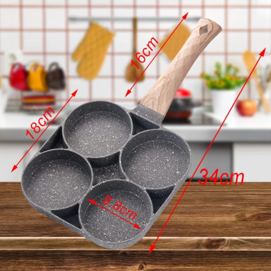 4-in-1 Nonstick Pan, Cooking Fry Pan for Breakfast Breakfast Frying Pan, Nonstick Egg Frying Pan, 4