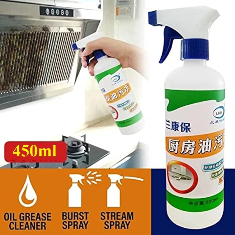 Kitchen Cleaner Spray-450ml, Kitchen Oil & Grease Stain Remover 5