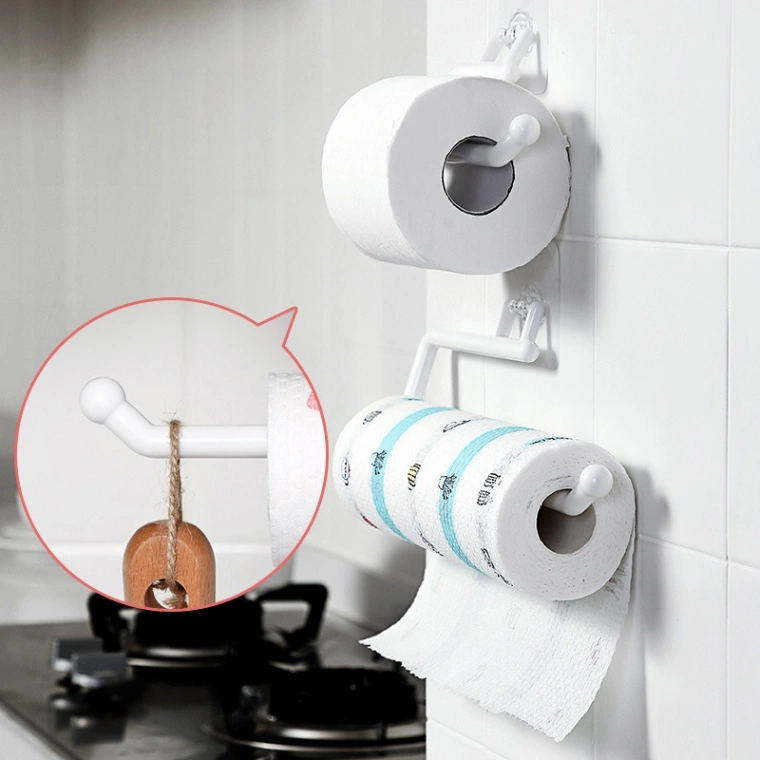 Paper Roll Holder Towel Rack Hanging Shelf Bathroom Storage Toilet Rack Home Kitchen Tissue Accessory 1Pcs 3