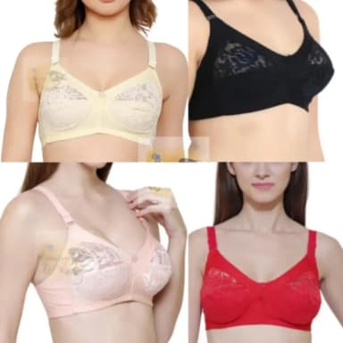 4Pieces High-Quality Half Net Shameless Bra Set for Women & Girls and high quality