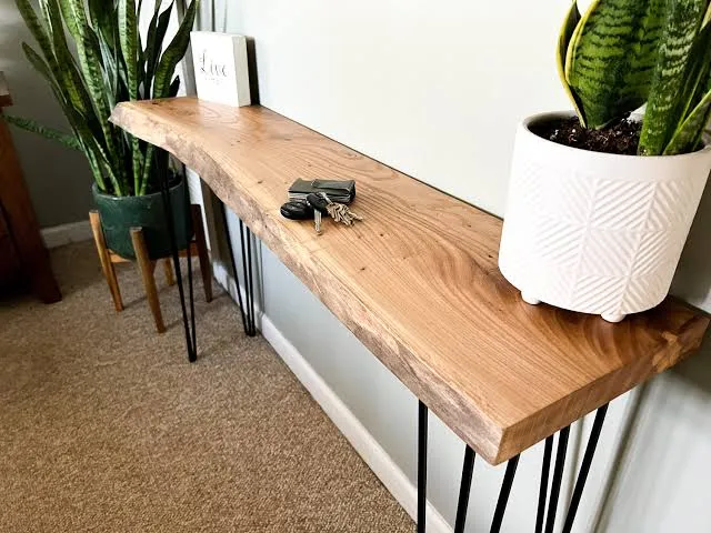 Live Edge Entryway Table (Wooden Legs Available) 3