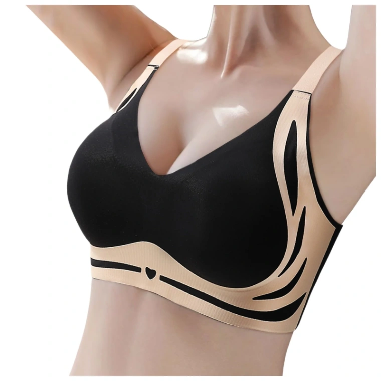 Classic Sports Bras, Anti-Sagging Wireless Push-up Bra Wide Strap Sleep Comfortable Full Coverage Shaping Sports Bra 3