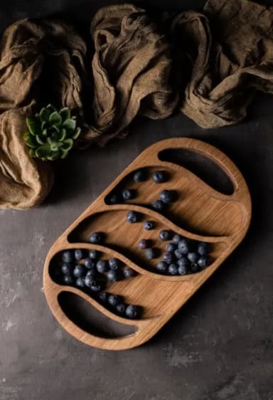 Hardwood Serving Tray For Snacks Cutting Board Plate 2 In 1