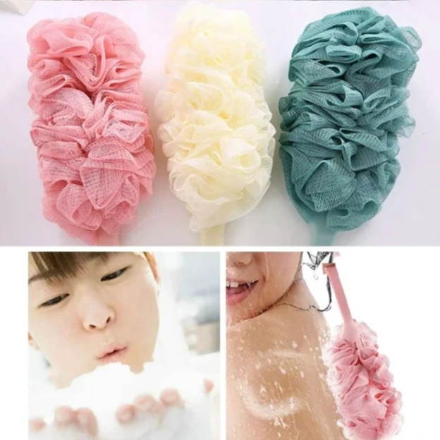 Long Handle Bath Sponge Shower Brush Back Scrubber For Shower Soft Mesh Body Back Cleaner Washer Body Bath Massage Brush 3