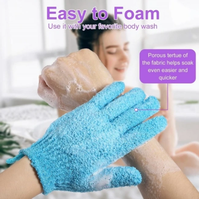 Bath Glove Cleaning Body Massage Sponge Wash Skin Moisturizing SPA Five Fingers Shower Scrub Gloves Foam 2
