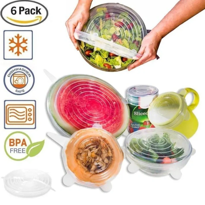 6pcs Silicon (Big) Food Cover Set 3
