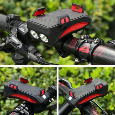 4 in 1 Bicycle USB Rechargeable Led Bicycle Light with Horn and Mobile Holder With PowerBank