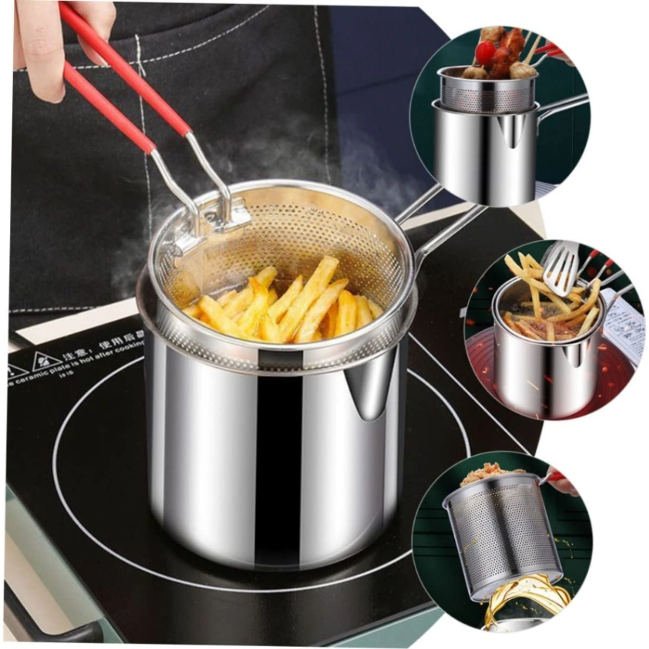 Deep Frying Pot 304 Stainless Steel Kitchen Fryer With Strainer Tempura Fryer Pan Chicken Fried Chicken Cooking Tools No Ratings 5