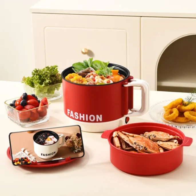 Electric Multi Functional Cooker, Mini Rice CookerFashion Electric Cooking Pot (1.6L), 4