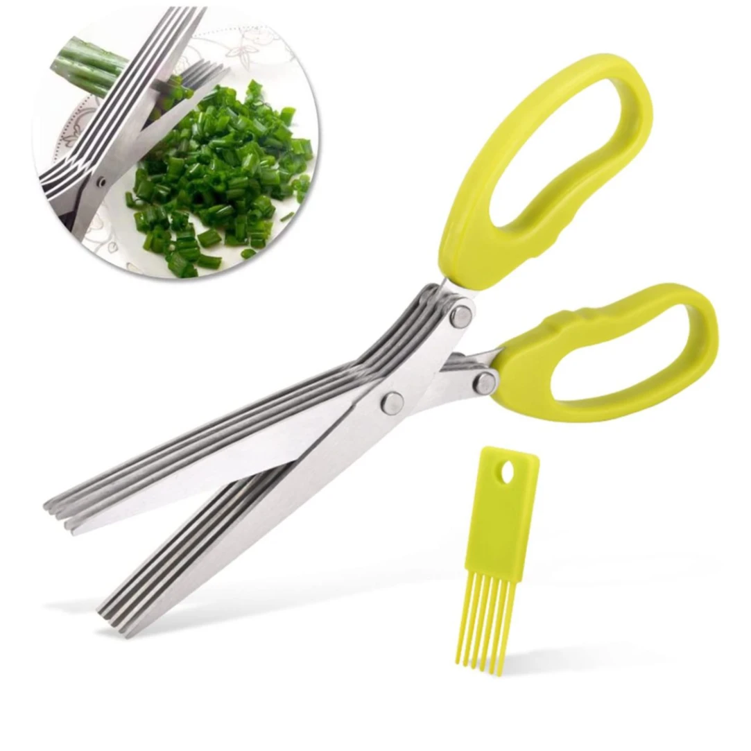 Herb Scissor 5 Blades, Cuts, Slices and Chops Herbs 5x Faster - Ideal Time-Saving KitchenTools 6
