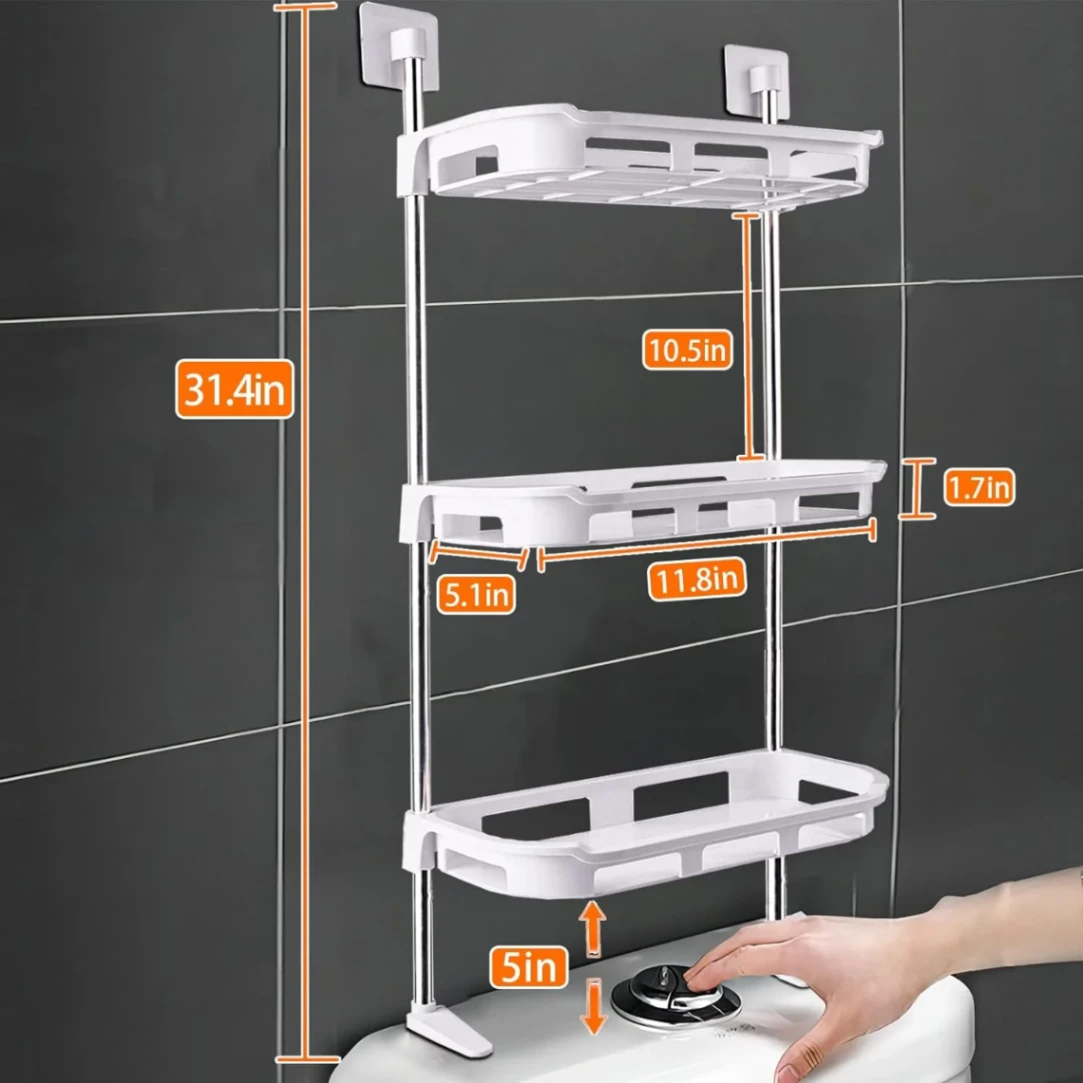 3 Tier Multifunctional Kitchen & Bathroom Wall Hanging Storage Rack 4