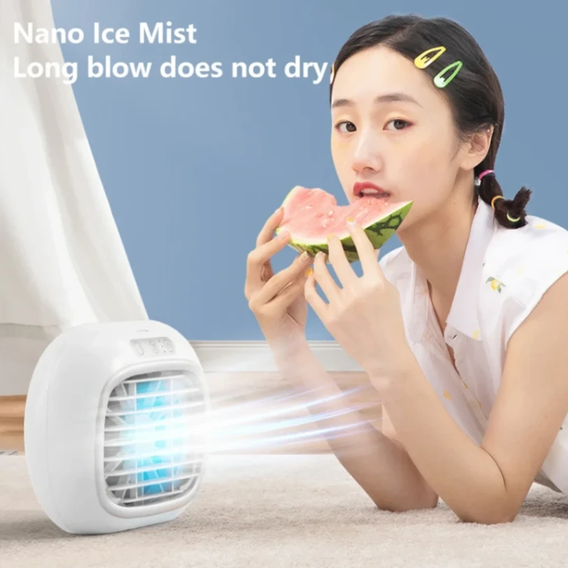 Spray Mini Air Cooler Cooling USB Fan Conditioner With Colorful LED 4