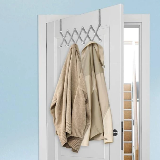 Stainless Steel 6-Hook Flexible Over the Door Hook Hanger 3