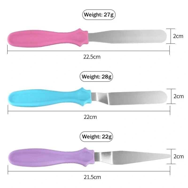 3pcs Stainless steel cream spatula, Butter Cake Cream Smoother Spatula Fondant Pastry Tool, Baking Pastry Cake Decorating Tools 2