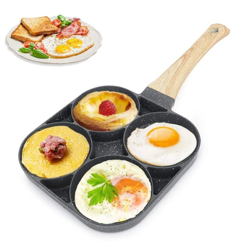4-in-1 Nonstick Pan, Cooking Fry Pan for Breakfast Breakfast Frying Pan, Nonstick Egg Frying Pan, 5