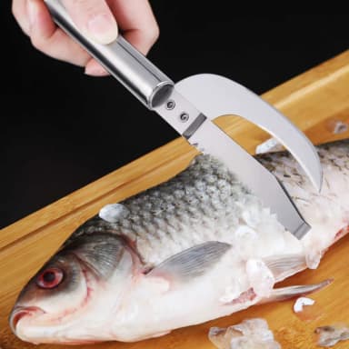 Fish Scale Knife Cut/Scrape/Dig 3-In-1, Fish Scale Knife, Fish Scaler Remover, 3-In-1 Fish Scaler Remover Cutter, Stainless Steel Fish Scale Remover, Stainless Steel 3 In 1 Fish Maw Knife