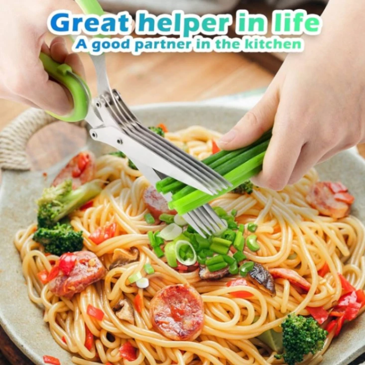Herb Scissor 5 Blades, Cuts, Slices and Chops Herbs 5x Faster - Ideal Time-Saving KitchenTools 2