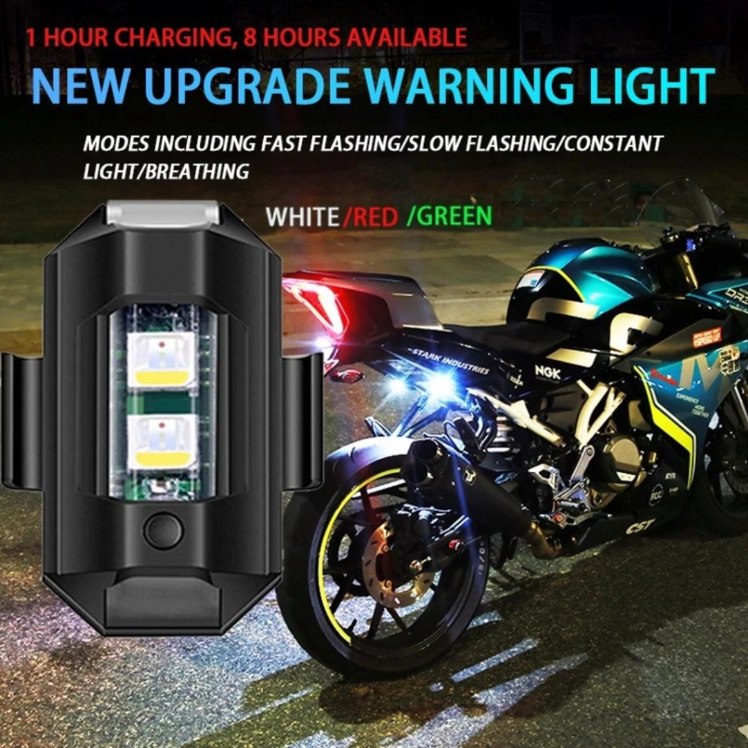 Hot Universal LED Anti collision Warning Light Bicycle Tail Light Bike Helmet Light Mini Signal Light Drone with Strobe Light 7 Colors 2