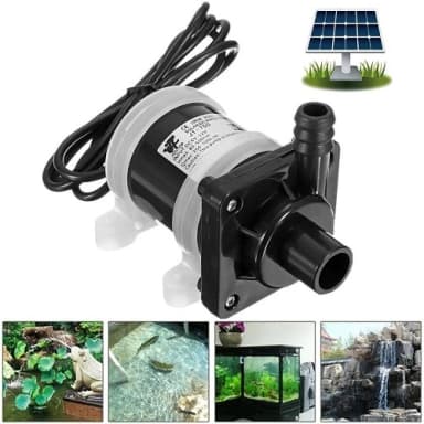 12 Volt DC Solar Powered Brushless Magnetic Submersible shafi water pump 300L/H Fish Pond Aquarium Smooth Operation