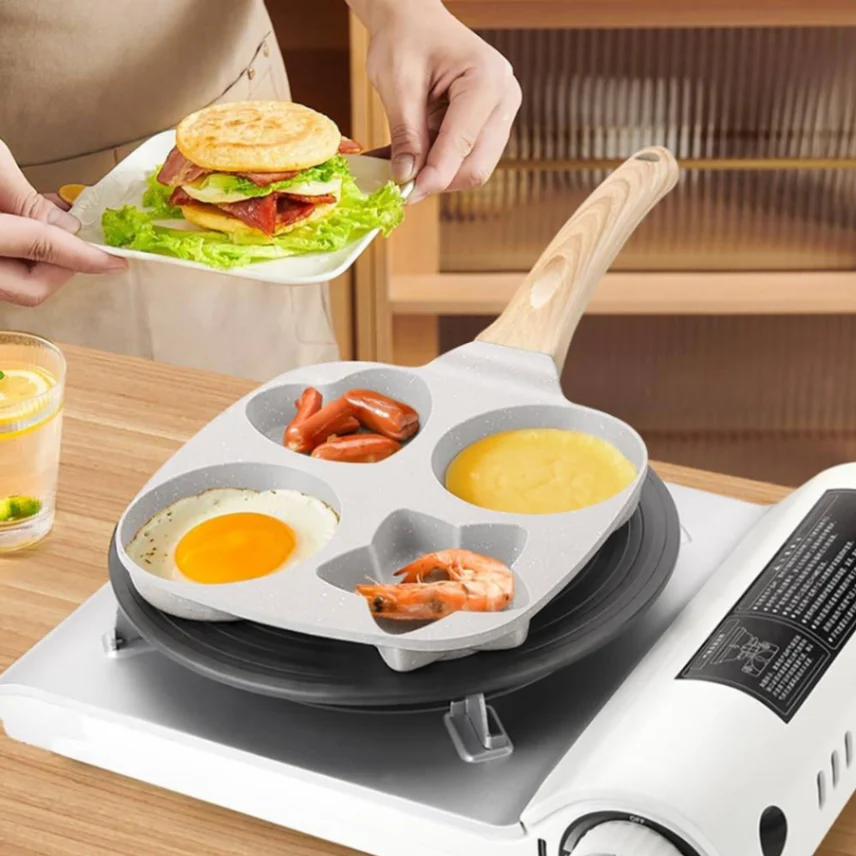 Breakfast Frying Pan, Nonstick Egg Frying Pan, 4-in-1 Nonstick Pan, Cooking Fry Pan for Breakfast 5