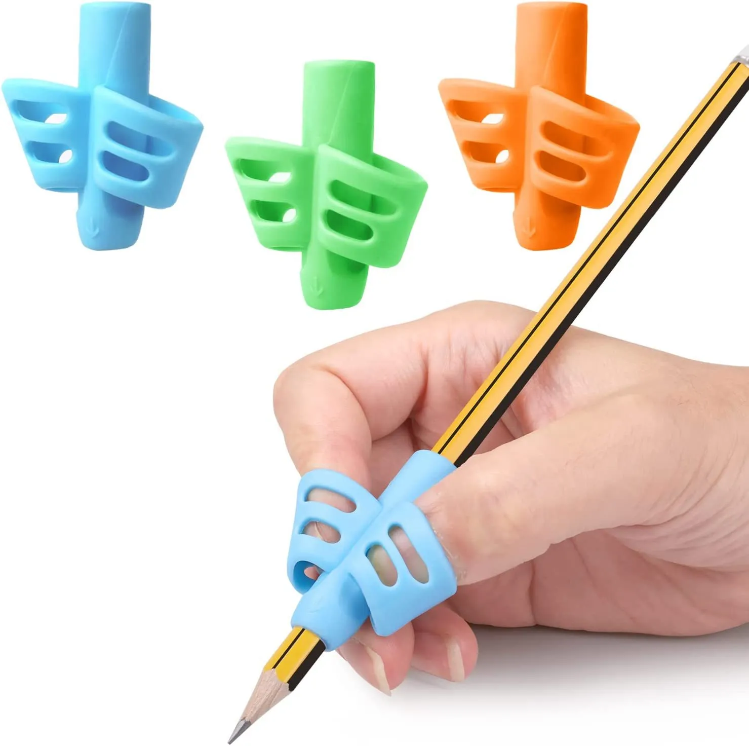 Two-Finger Pen Holder Silicone Baby Learning Writing Tool Correction Device Pencil 2