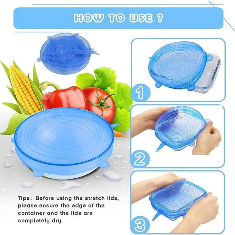 6pcs Silicon (Small) Food Cover Set 5