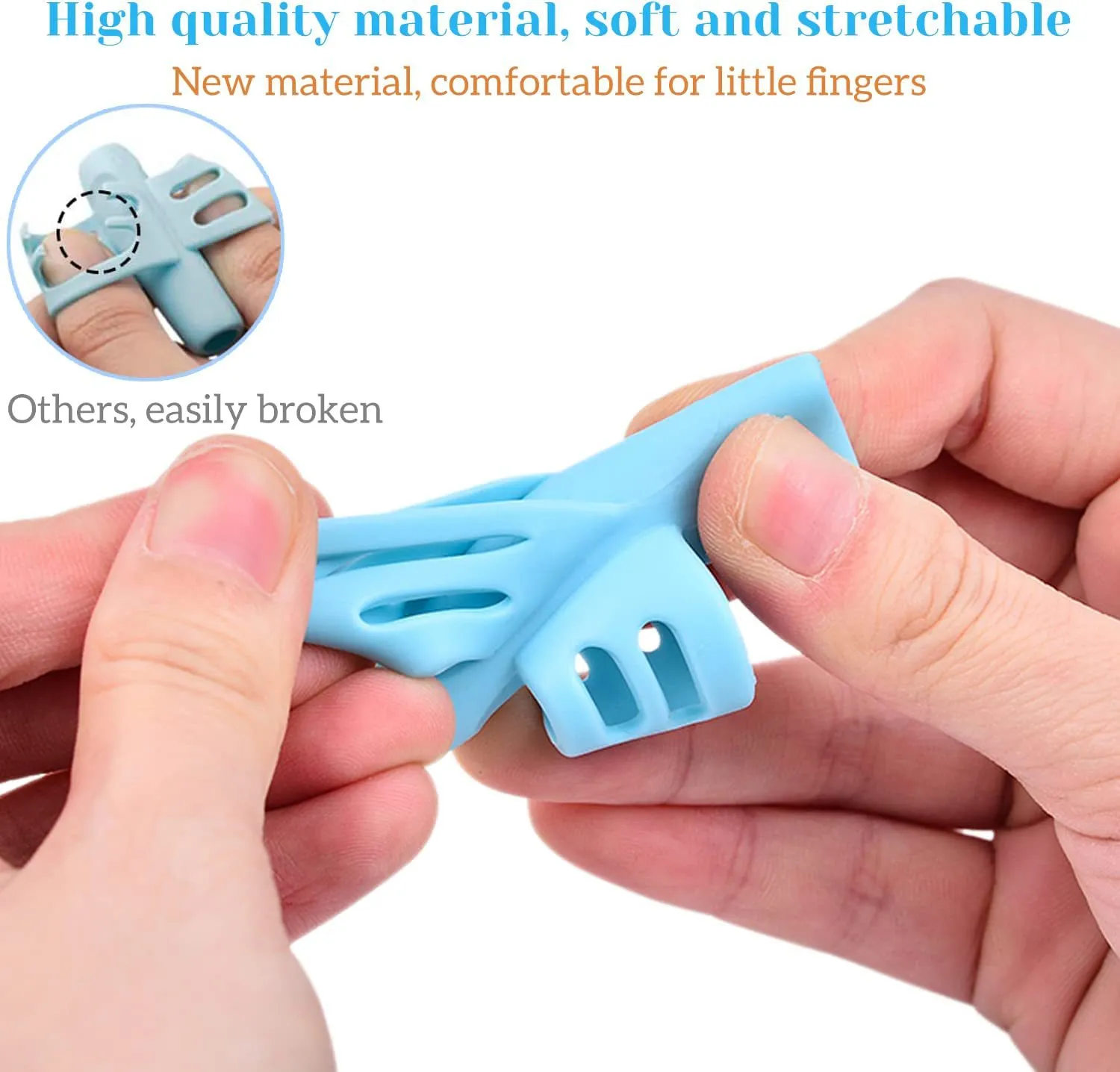 Two-Finger Pen Holder Silicone Baby Learning Writing Tool Correction Device Pencil 5